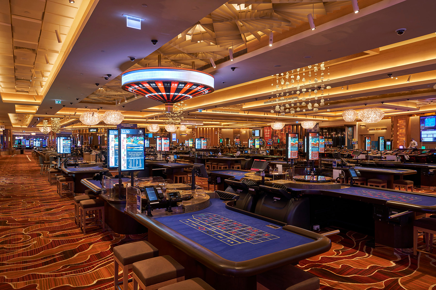Casino and adult entertainment atmosphere at Crown Metropol Perth